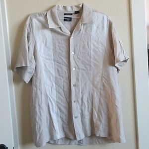Haggar XL Washable Linen Bottom Down Shirt